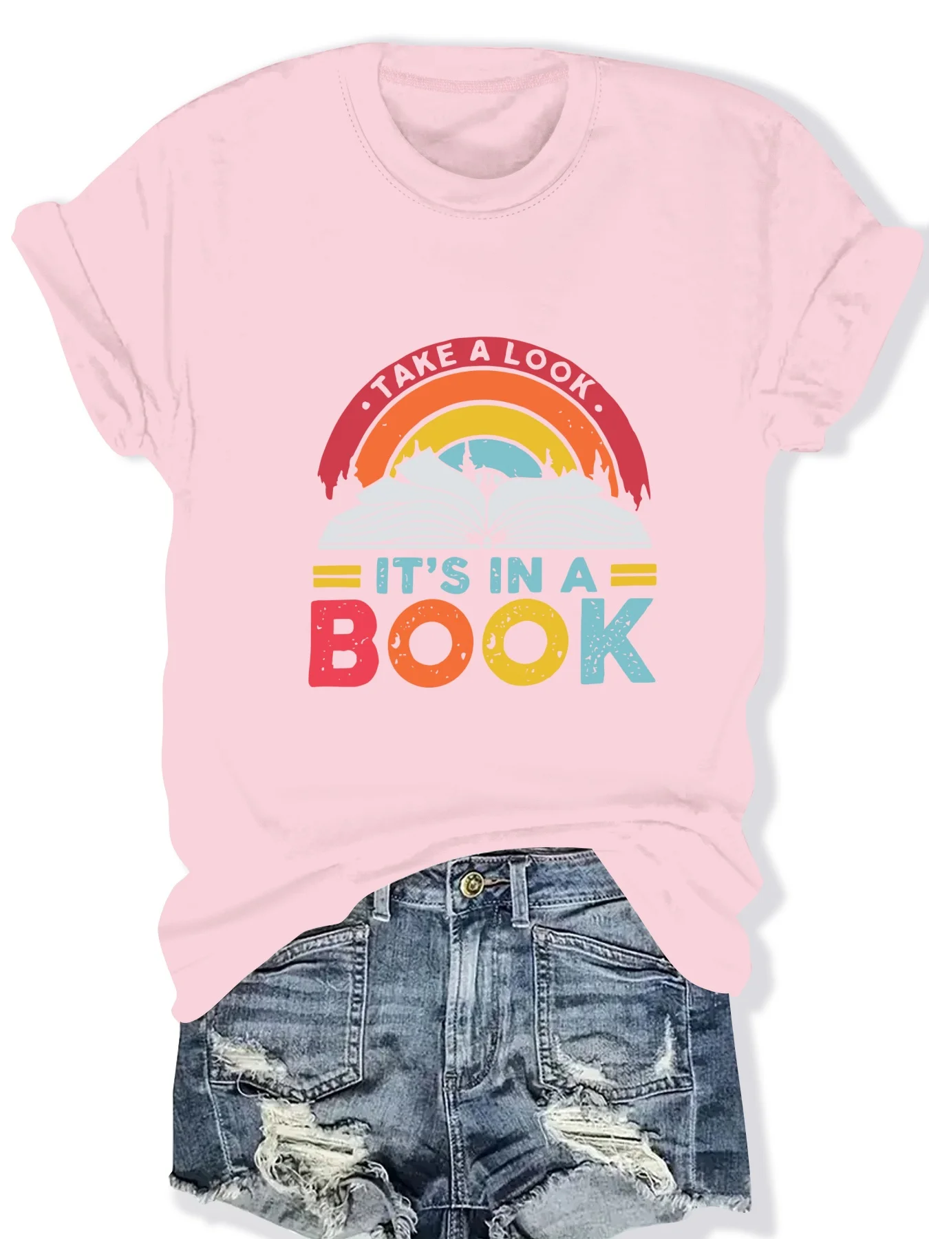 

Модная женская футболка с круглым вырезом и коротким рукавом, с радужным принтом, повседневный удобный топ для женщин