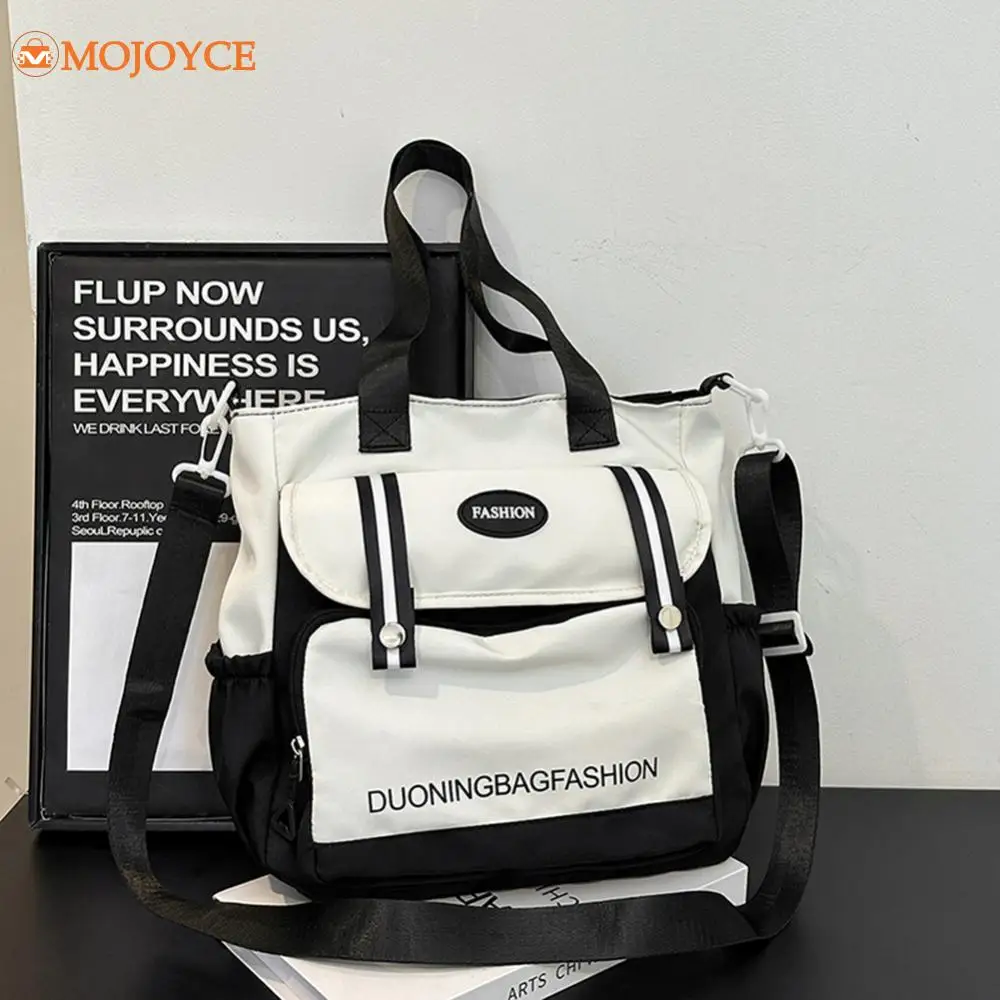 Nylon Colorblock Handbag Large Capacity Students Commuting Shoulder Bag Casual Crossbody Bag Multiple-pockets Teen Girls Satchel