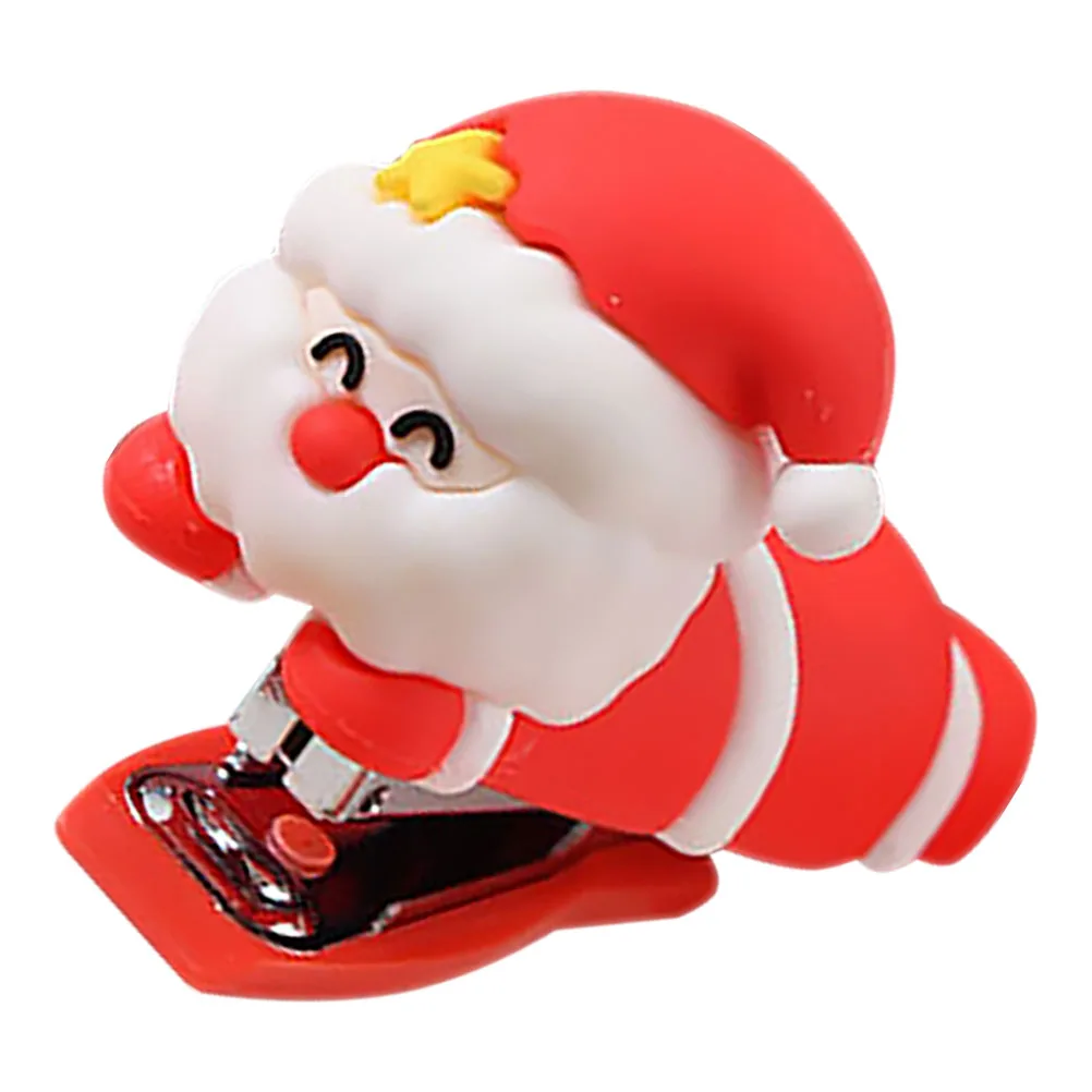 

Santa Stapler Kawaii Lovely Desktop Automatic Document Cute Mini Staplers for Red Silicone Travel