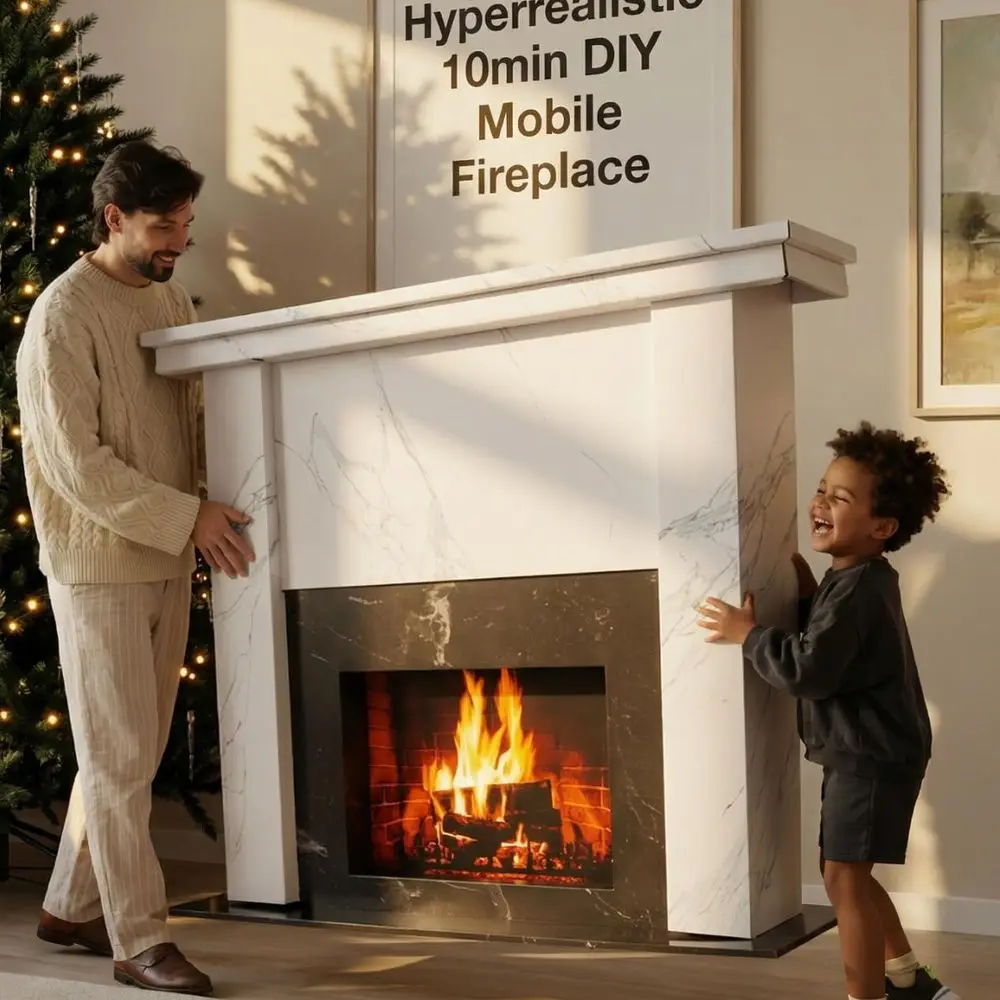 

Портативная каминная каминная каминная каминка — простой 10-минутный набор «сделай сам» для цифрового белого камина, идеально подходит для арендров