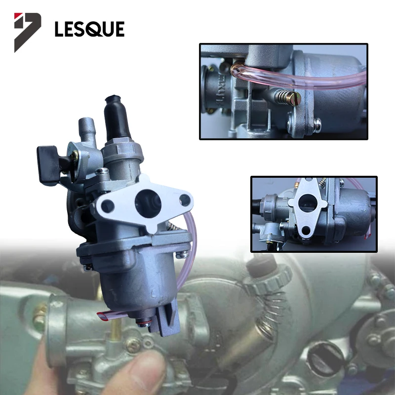 LESQUE Pit Dirt Bike Flat Mouth Carburetor For Pocket Bikes 47cc 49cc Engine 2 Stroke Mini Quad ATV MiniMoto Go Kart Buggy