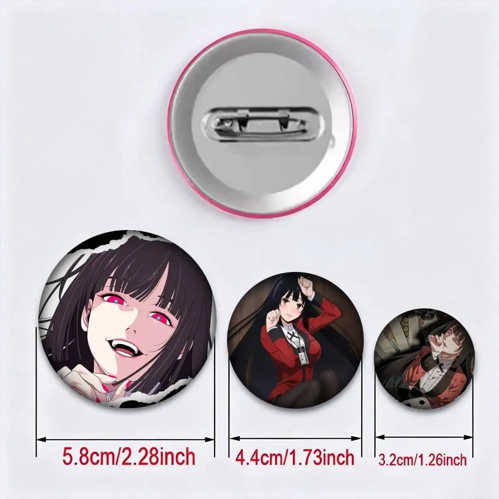 Anime k-Kakegurui Y-Yumeko Jabami  25 32 44 58 75mm Badges Personalized Round Brooches Pins Accessory Gift