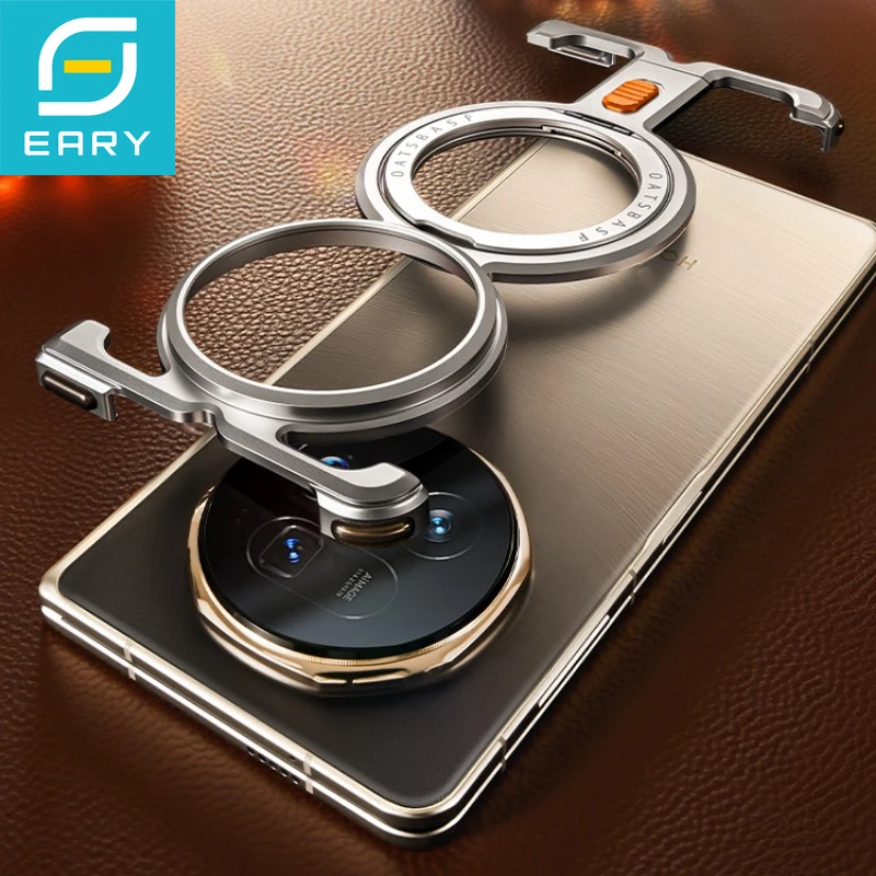 

Металлический бампер Eary для Huawei Honor Magic V5, рамка из алюминиевого сплава, совместимая с Magsafe 360° ° Тонкие противоударные корпуса с поворотной подставкой