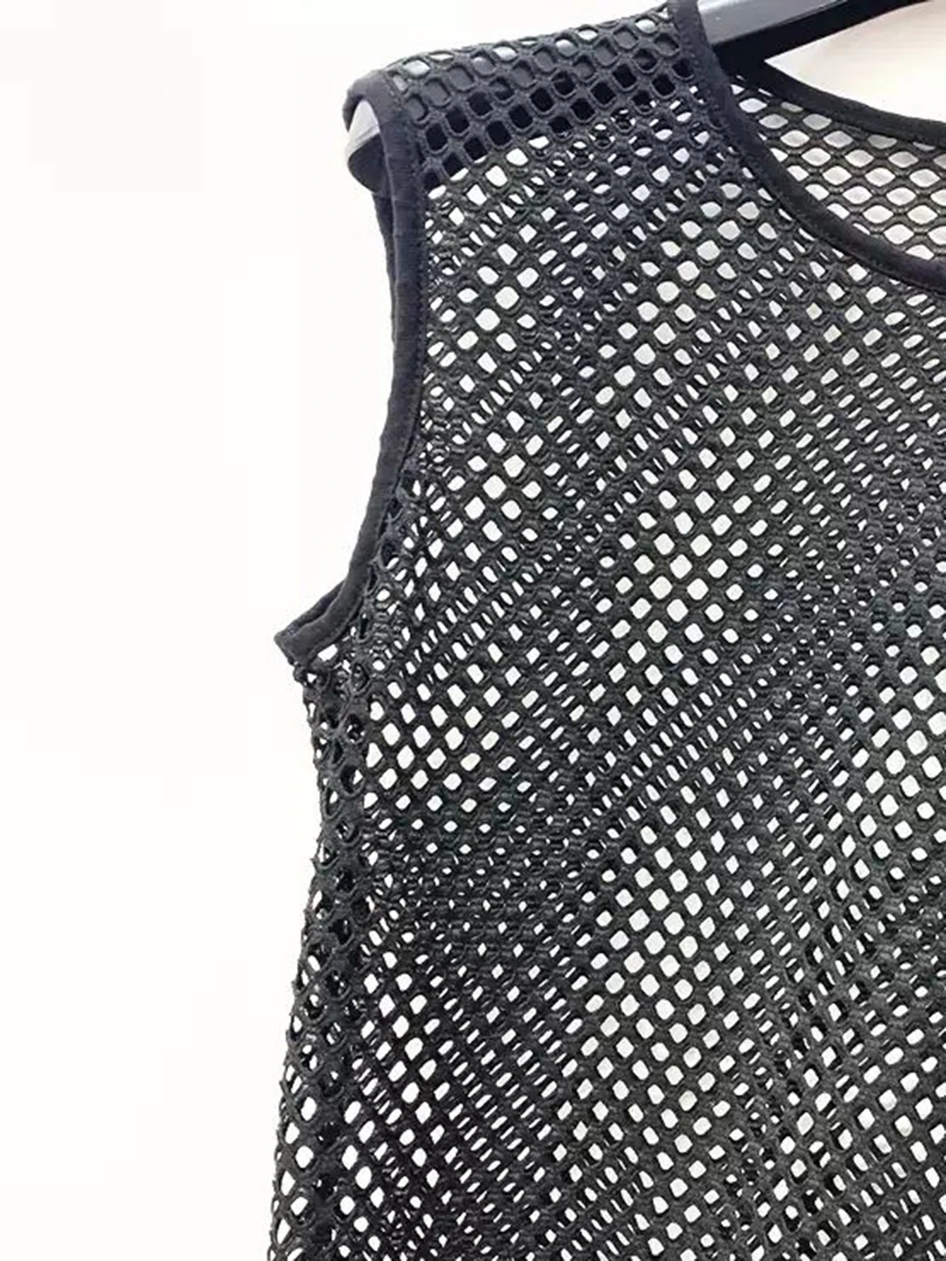 Men's Mesh Sexy Sheer Vest Tee - Fishnet Fitted Sleeveless Gym Workout Muscle Tank Top - See-through Gay T-Shirt