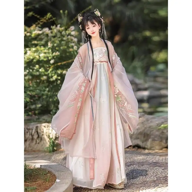 

Tang Dynasty Ancient Traditional Hanfu Dress Cosplay Costume Party Outfit Princess Fairy Folk Dress Embroidery Tang Suit Costume