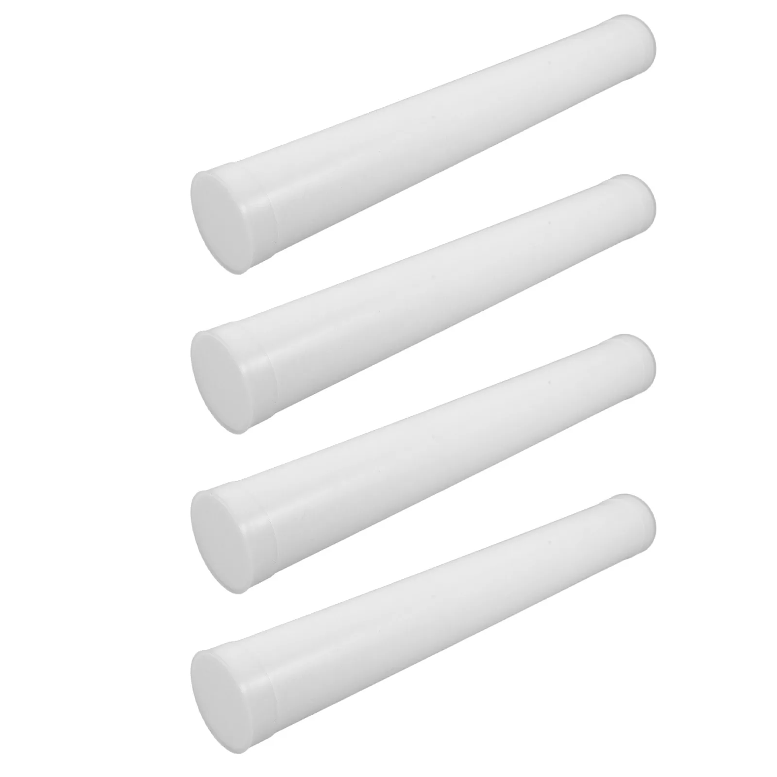 4Pcs Transparent Pc Mailing Tubes Caps Poster Storage Container for Artwork Shipping Transport Cylinder Packaging Tube 6cmx46cm