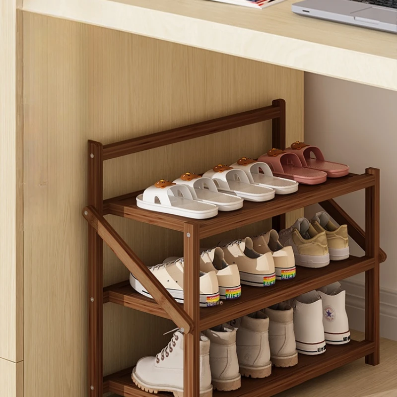 Folding shoe rack without installation for household doorstep, simple multi-layer dustproof dormitory, rental housing