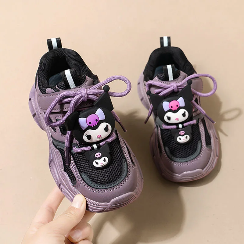 

Kuromi Girls' Shoes 2024 New Autumn/Winter Plush Children's Casual Shoes Button Sports Shoes Girls' Dad Shoes