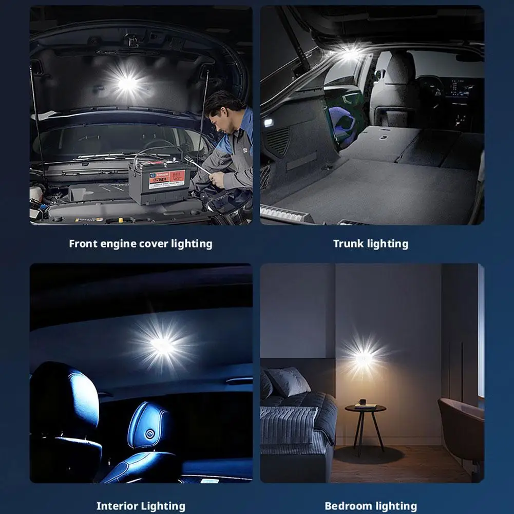 ไฟเตือนแบบสัมผัสไร้สายแบบชาร์จได้ 8 สี สำหรับรถจักรยานยนต์ รถยนต์ ไฟนำทาง LED ไฟแฟลช ไฟสโตรบ ไฟนำร่อง