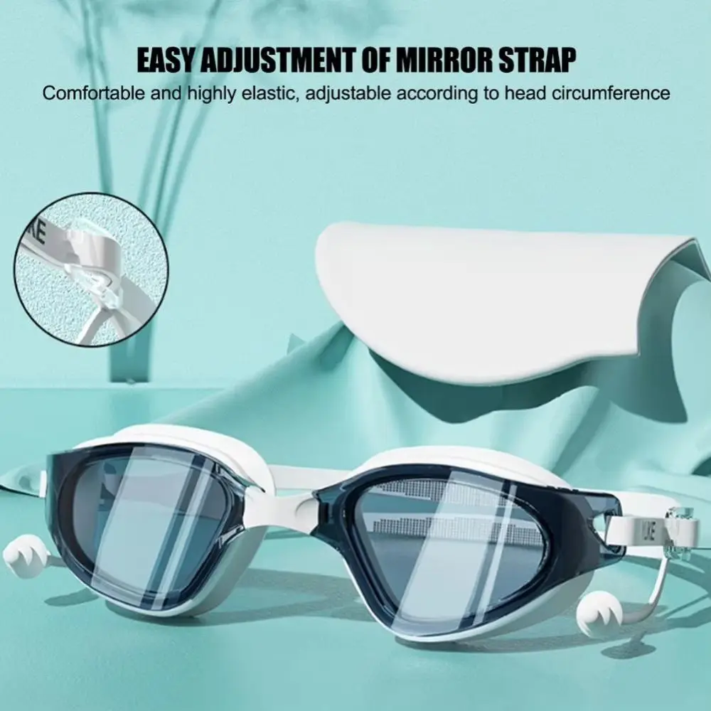 

Anti-fog Adult Swimming Goggles Set Adjustable with Ear Plugs Silicone Swim Cap with Nose Clip Waterproof Diving Eyewear Summer