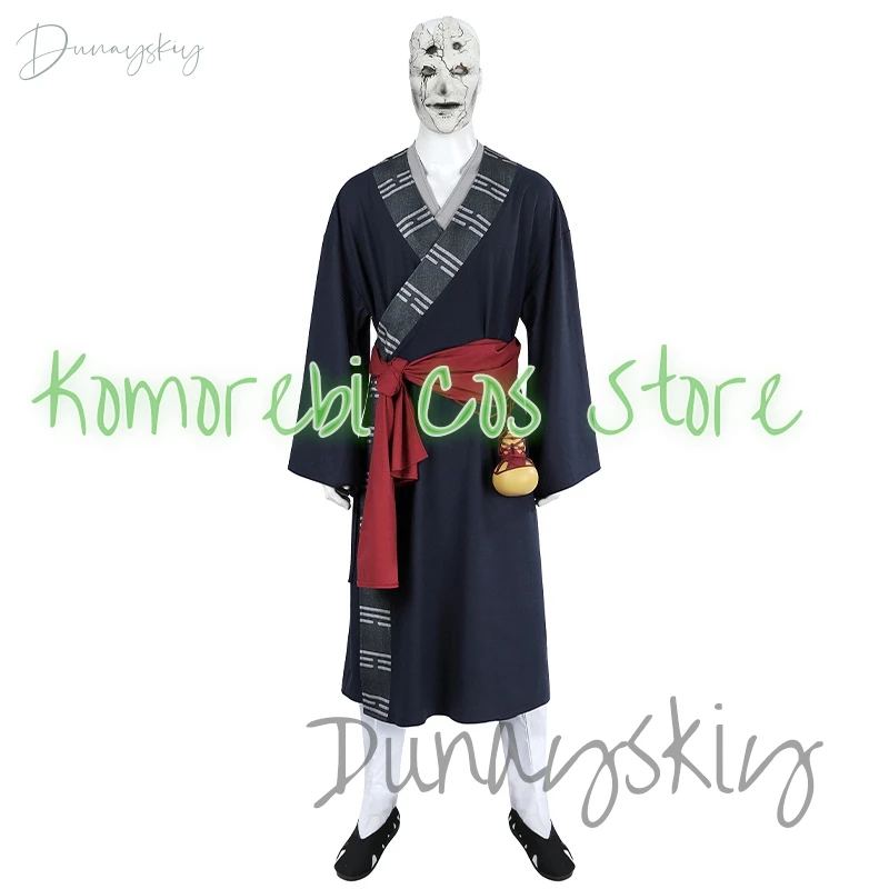 Game Black Myth Wukong Mi Taoist Cosplay Costume Mask Face Cover Mi Dao Ren Midaoren Uniform Headress Props Socks Halloween