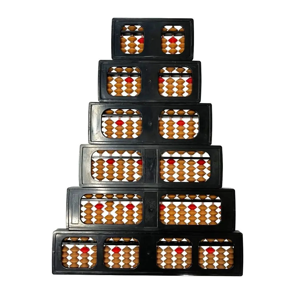 Nuevo Ábaco estándar de plástico, 7/9/11/13/15/17 dígitos, cuentas marrones, ábaco para contar, calculadora Soroban, matemáticas para principiantes