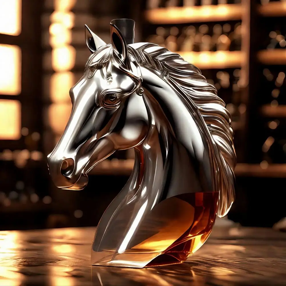 

Horse Head Decanter Whiskey Decanter Unique Horse Head Whiskey Decanter Bottle Glass Liquor Container Elegant Bar Decor for Home