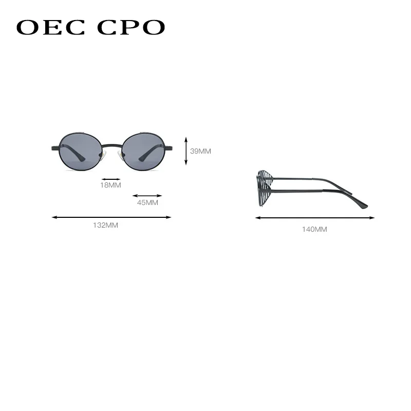 OEC CPO Hình Bầu Dục Punk Vintage Kính Mát Nam Nữ Tròn Thương Hiệu Thiết Kế Kính Chống Nắng Nữ Phong Cách Khoa Học Viễn Tưởng Retro Kính Mắt UV400