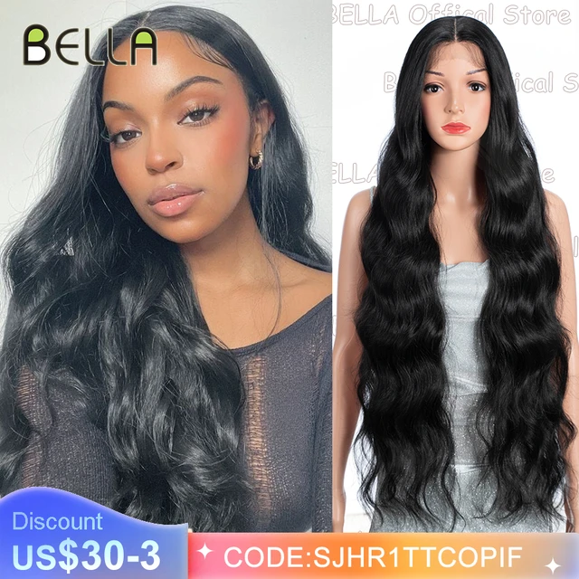 New high quality Extra Long Straight Black & Blonde Lace Front Wig Heat Resistant Synthetic