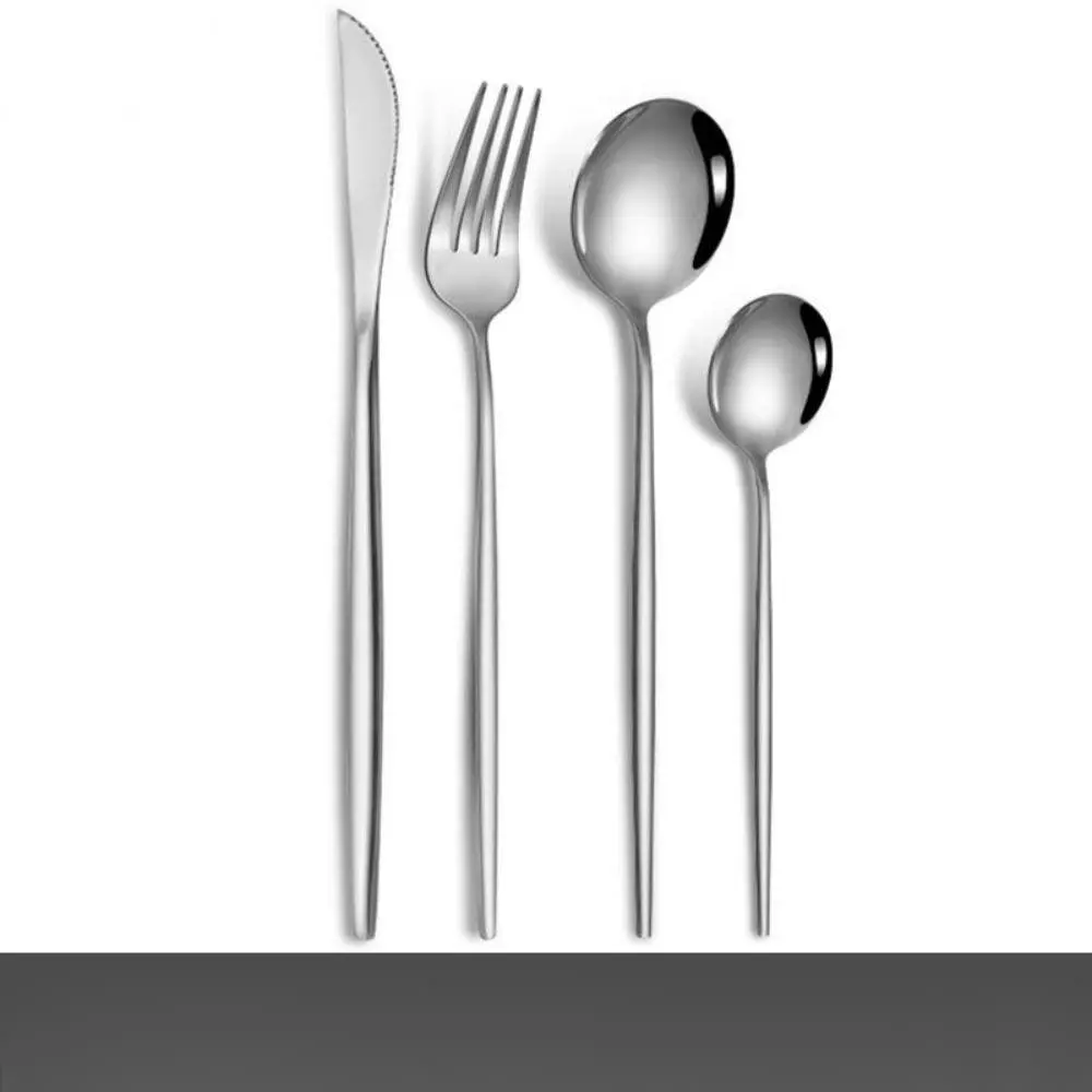 Simple Style Stainless Steel Cutlery Knife, Fork And Spoon Portugal Mirror Western Steak Knife And Fork Coffee Spoon Fruit Fork