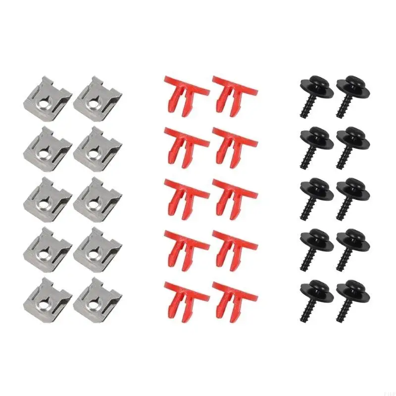 F1CF 30pcs Reliable Engine Undertray Cover Bolt Nut Clip set Automotive Splashes Guard Screws Car Spare Part for Automotives