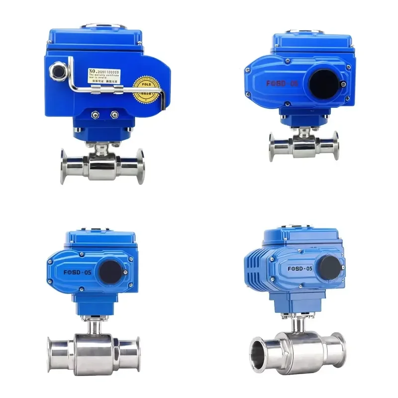 Hot Selling Sanitary Electric Ball Valve 2-Way Motorized for SS304 SS316 DN50 DN100 DN200 Tri Clamp OEM Customizable