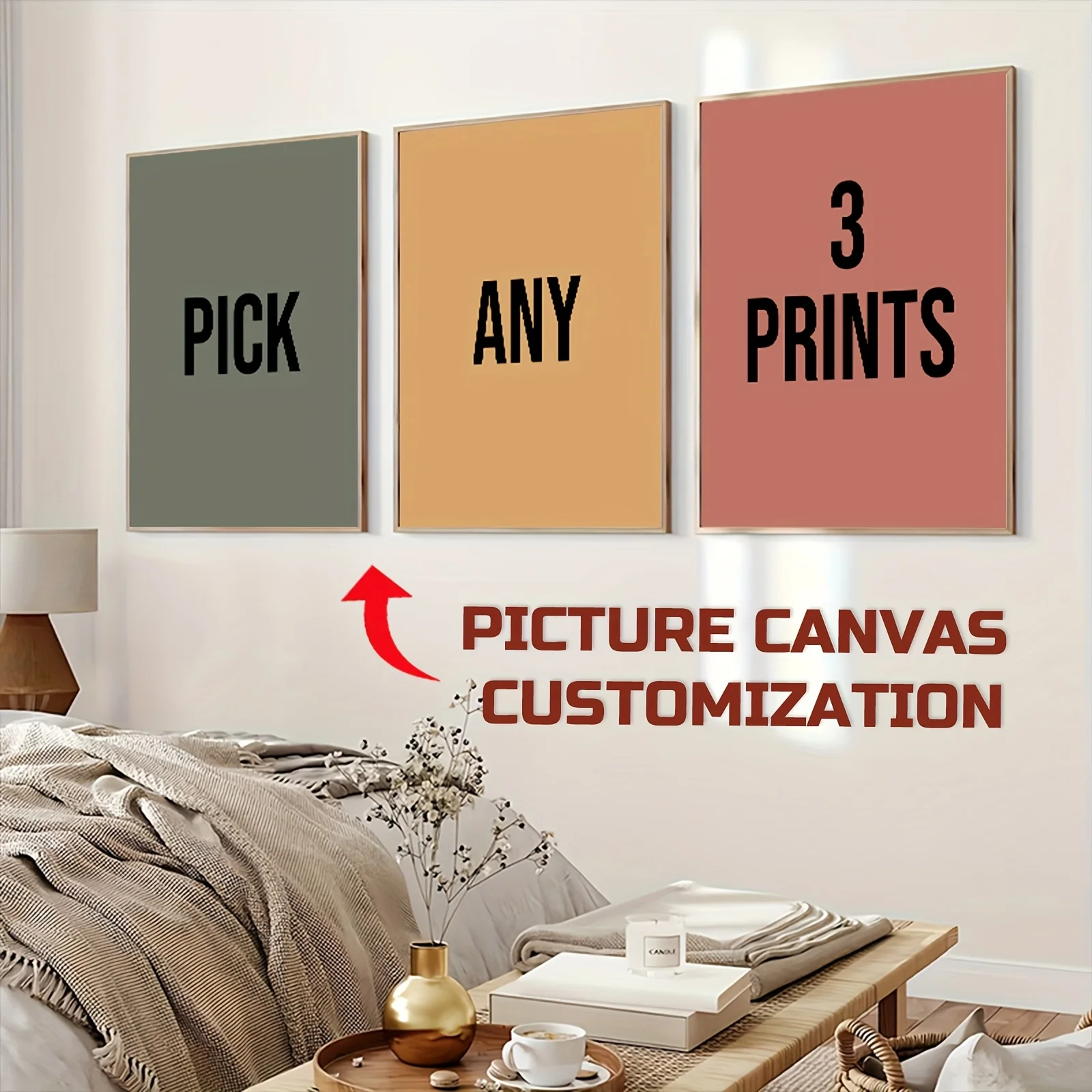 3 قطع، غير مؤطرة، صورة عائلية مخصصة، صورة للزوجين، صورة أطفال، ملصق قماشي لصور الزفاف، لوحة ديكور فنية جدارية مخصصة