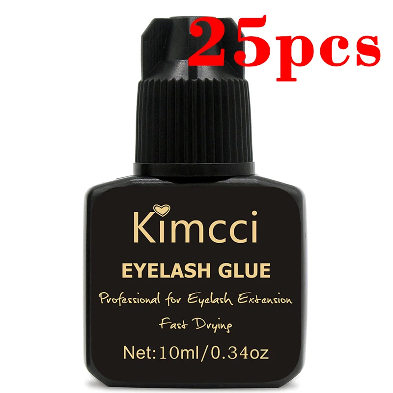 Kimcci 10/25 pcs Individual Eyelash Glue Extension 3 Second Lashes Adhesive for False Eyelashes Extensions Fast Dry Long Lasting