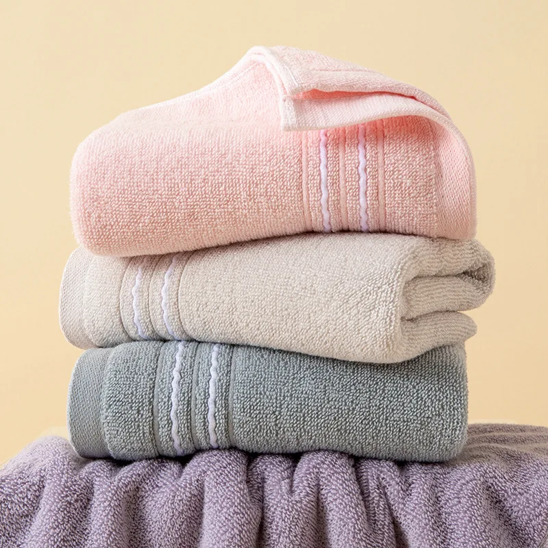 2/4-pc pack pure cotton towels: face cloths, bath towels, adult hand towels. Highly absorbent, lint-free, soft For household use