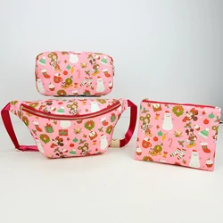 Disney Fanny Pack Mickey Mouse Chest Bags Outdoor Cartoon Flower Children Waist Pack Fanny Bag for Fitness Gym Belt Pouch Par