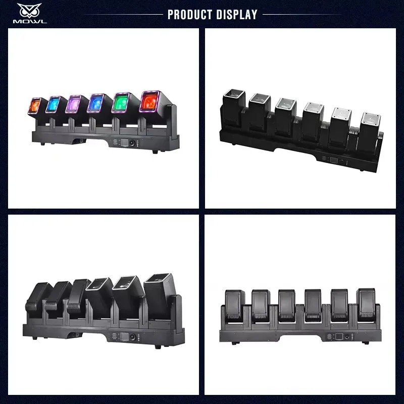 6x60W 4in1 RGBW Halo Ring LED Matrix Moving Head Projection Light DMX Zoom Beam Wash for Professional Stage Lighting