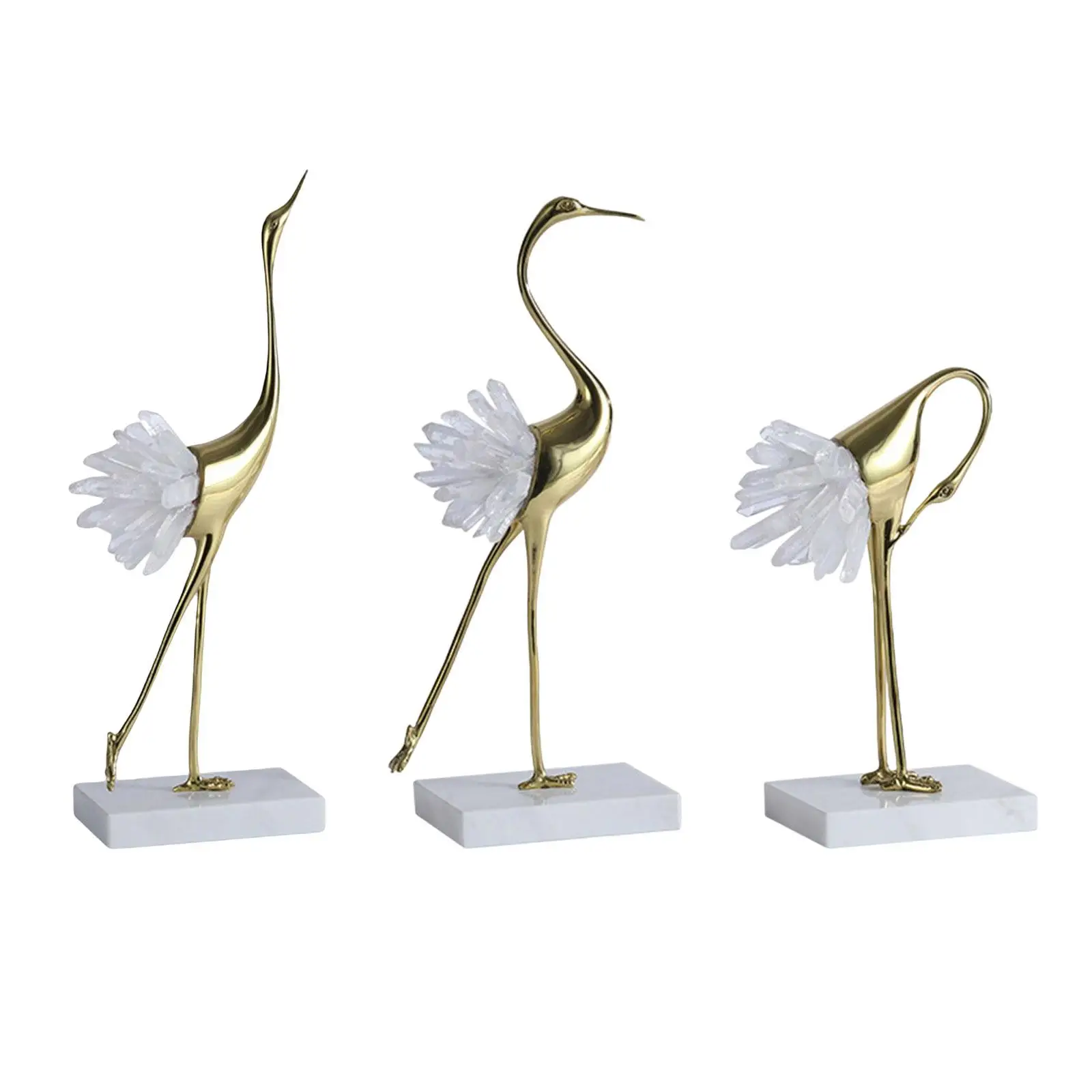 Golden Crane Statue Luxury Bird for Bedroom Living Room Decoration