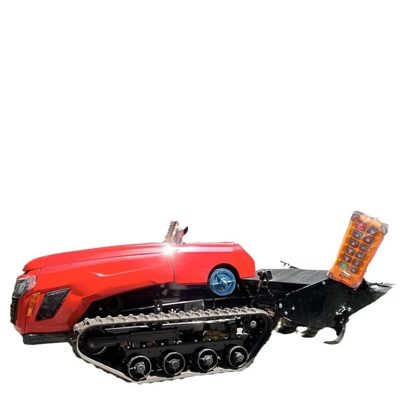 Intelligent crawler self-propelled rotary Multifunctional remote control tractor Cultivator Kiwi orchard small micro-tiller