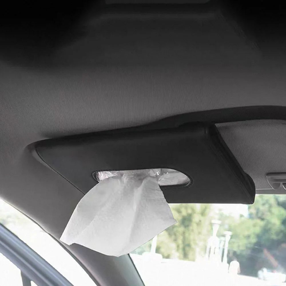Car Sun Visor Tissue Box PU Leather Thickened Hanging Tissue Holder Fit for Dongfeng M-Hero 917 MHERO 1 2023 - 2026