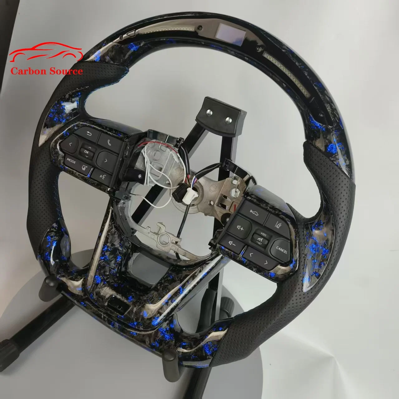 LED Sports Steering Wheel Forged Carbon Fiber Wheel for Toyota Land Cruiser 200 Models