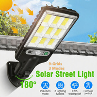 Solar LED Street Lights PIR Motion Sensor Outdoor Solar Wall Lights 3 Modes Outdoor Courtyard Garden Garage Solar Lamp For Patio