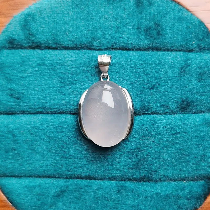 

Natural Rose Quartz 13mm*18mm 12ct Sterling 925 Silver Jewelry for women classical design silver pendant