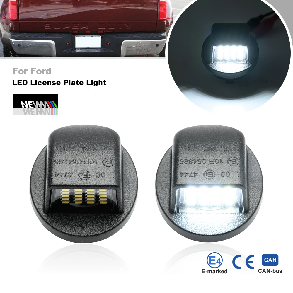 For Ford F100 F150 F250 F350 F450 F550 SD Bronco Ranger Explorer Sport Trac Lincoln Mark LT Bumper Led License Plate Tag Lights