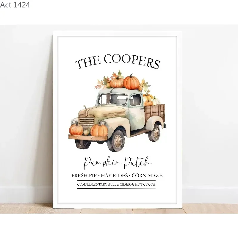 Pumpkin Spice PosterPrint Autumn Home Decor Pumpkin Coffee Latte Poster Seasonal Wall Art Fall Home Decorations Wall Art