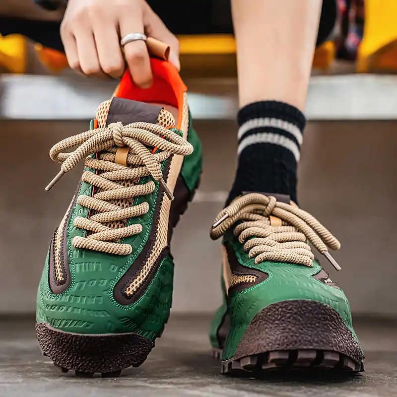 In The Forest Round Nose Men's Jogging Shoes Woven Men's Sneakers Size 48 Tennis Running Man Sports Snekaers Tenys