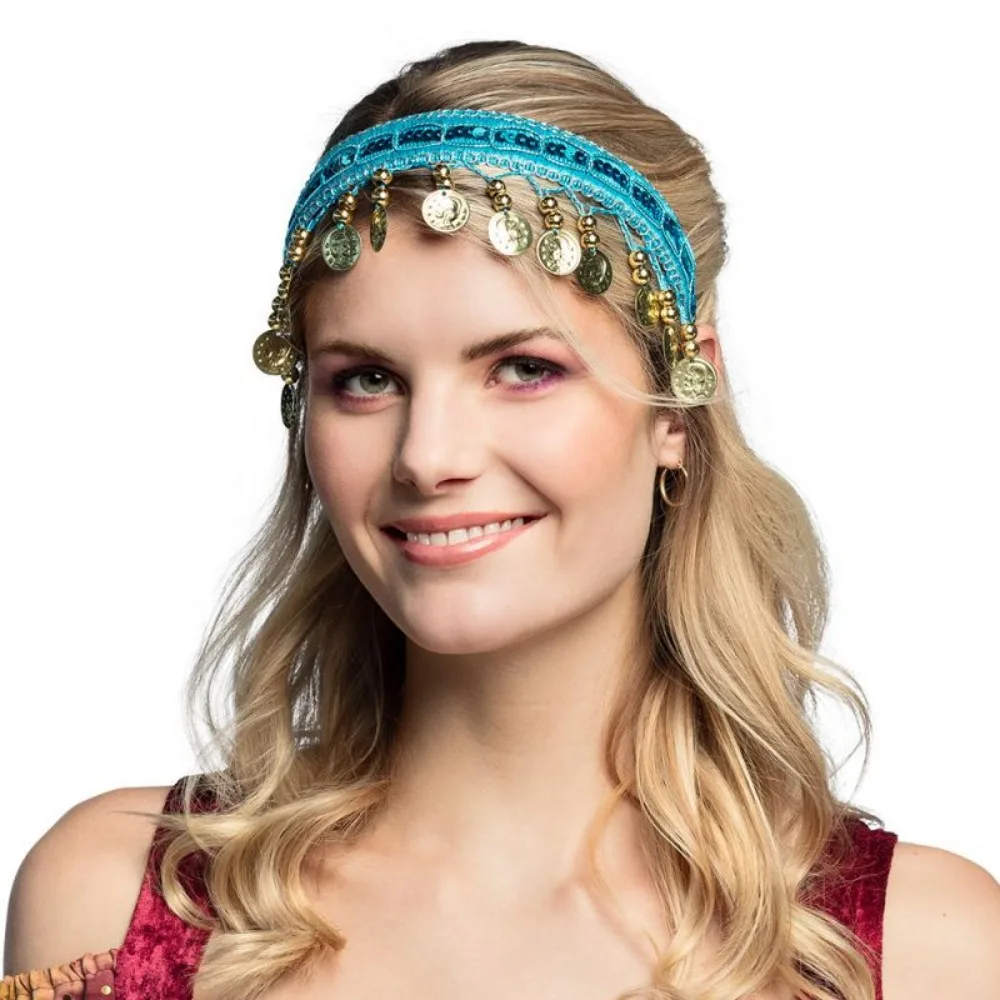 Fotografia 4: Tiara de Plástico Multicolorida de Moda, Corrente de Cabeça Étnica para Mulheres