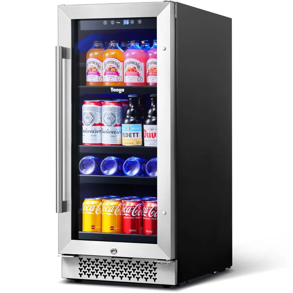 

2024 New 15 Inch Beverage Fridge, 80 Cans Beer Fridge with Advanced Cooling System(34-54°F)