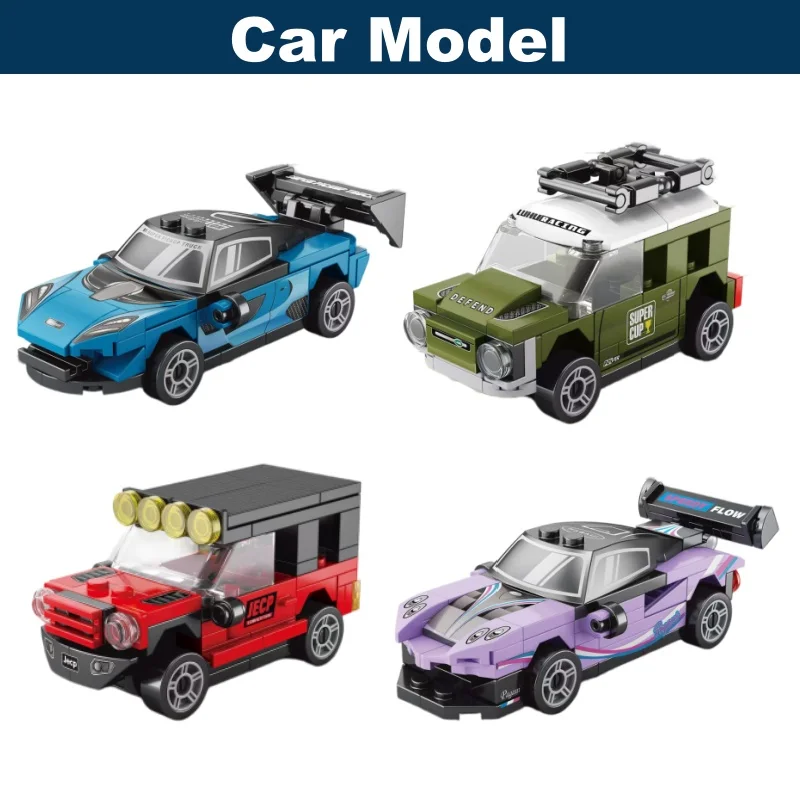 Building Blocks Off-Road Sports Car Birthday Gifts for Boys Racing Car Assembly Model Creative Assembled Toy Gift