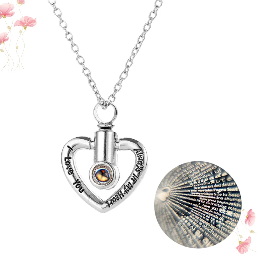 1Pcs Cast Shadow Necklace Alloy Creative Love Pendant Lightweight Gift for Woman Festival Anniversary Birthday
