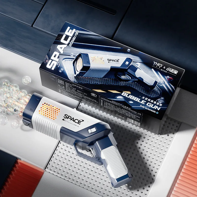 Electric Soap Bubble Rifle Children's Hand-Held Rocket Automatic Gatlin Bubble Gun Machine Bubble Bathroom Outdoor Kids Toy Gift