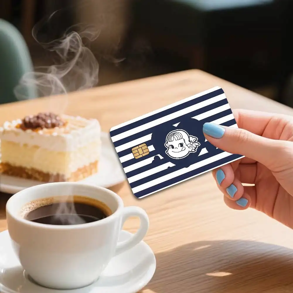 CUTE M-Milky P-Peko-chan Game Anime Spend or Save Funny Shell On Off Ultra Thin No Fade Sticker Skin Cover Film for Credit Card