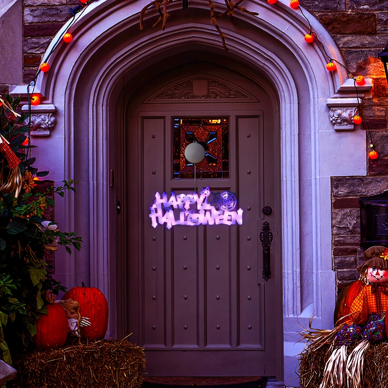 Halloween Theme Decor Lights Battery Operated Wall Hanging Halloween Mysterious Lights For Home Party Holiday Decoration