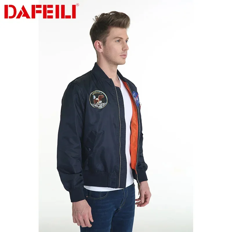 DAFEILI_Spring and Autumn Thin US Air Force MA-1 Pilot Jacket Workwear Fashion Men Women