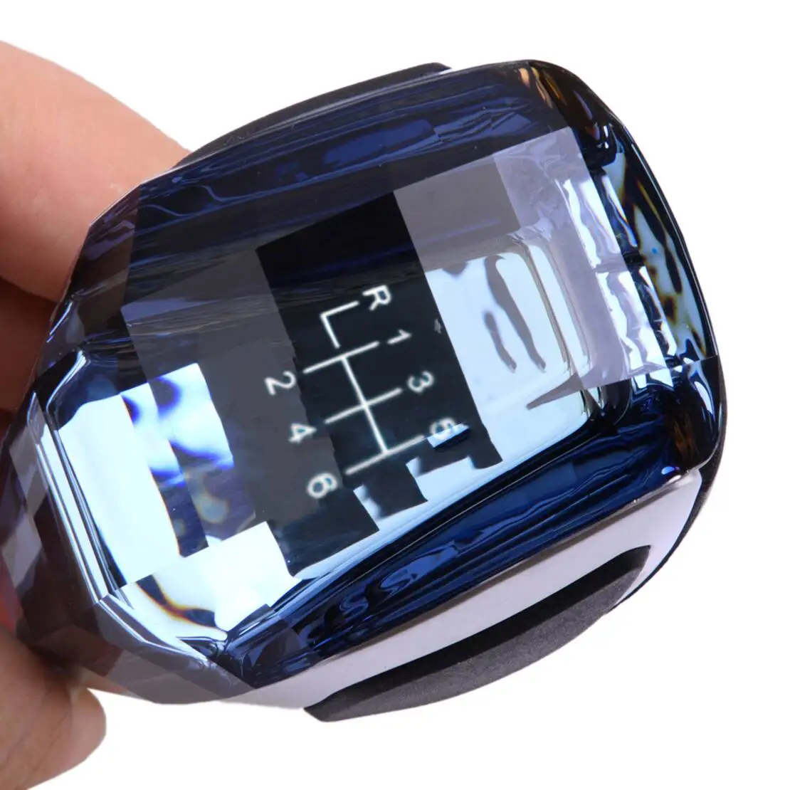 6 Speed Car Crystal Handle With Touch Motion Activated LED Gear Shift Knob Head Universal
