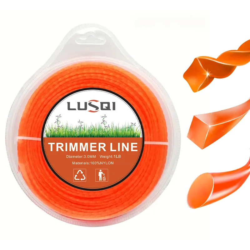 خط تشذيب النايلون LUSQI لاستبدال جزازة العشب ، رأس العشب ، قاطع الفرشاة ، حبل الأعشاب الضارة ، عالمي ، 1 رطل