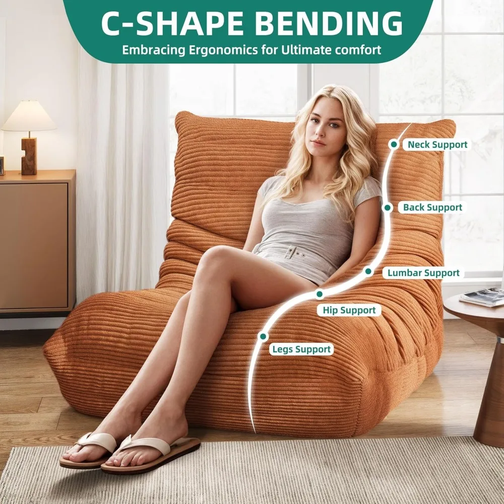 أريكة أرضية منجدة من إسفنج الذاكرة، كرسي كبير من سروال قصير ناعم مع غطاء قابل للغسل للمعيشة #3