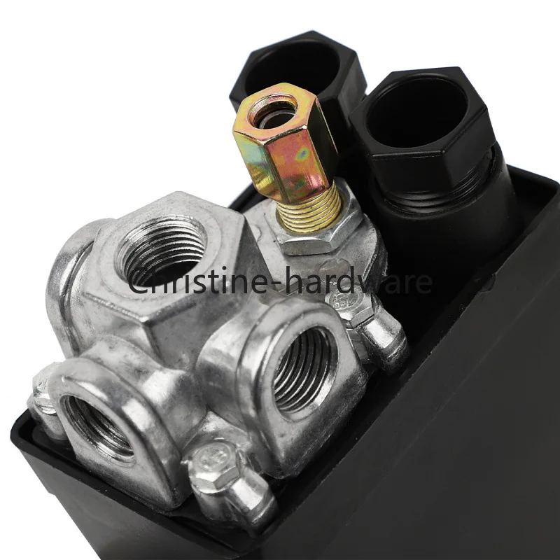 Heavy-Duty 240V 16A Air Compressor Pressure Switch - Auto Load/Unload Control, 90-120 PSI Adjustable (Industrial/Commercial Use)