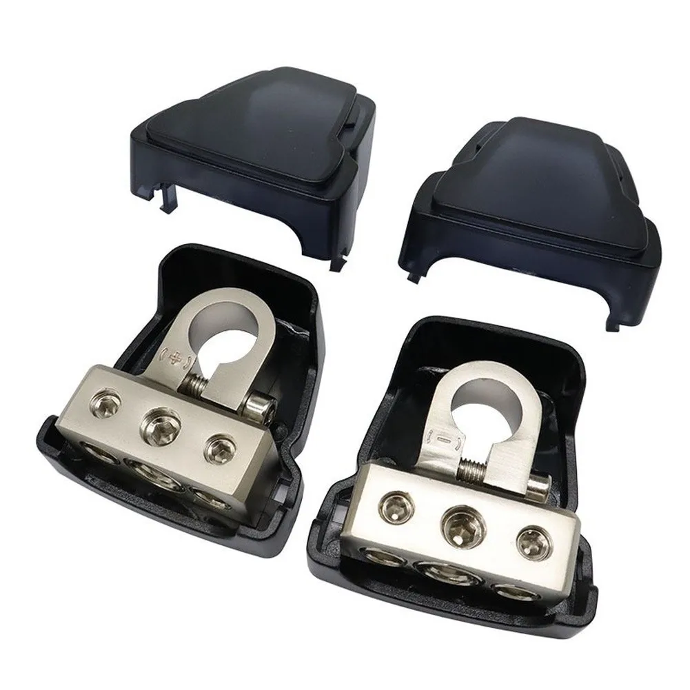 Car For Battery Terminal Clamps for Reliable Positive Negative Connection Supporting 0/4GA to 4/8GA Dual Output Wiring Setup