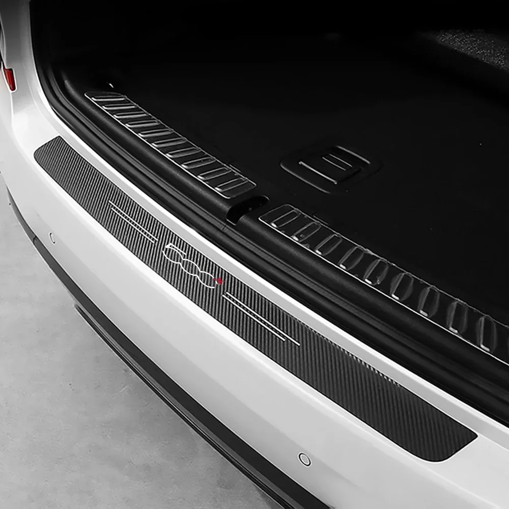 Car Door Sill Protector Plate Luminous Trunk Bumper Threshold Sticker For Fiat 500X Logo Abarth Grande Astra 500L BRAVO UNO Tipo